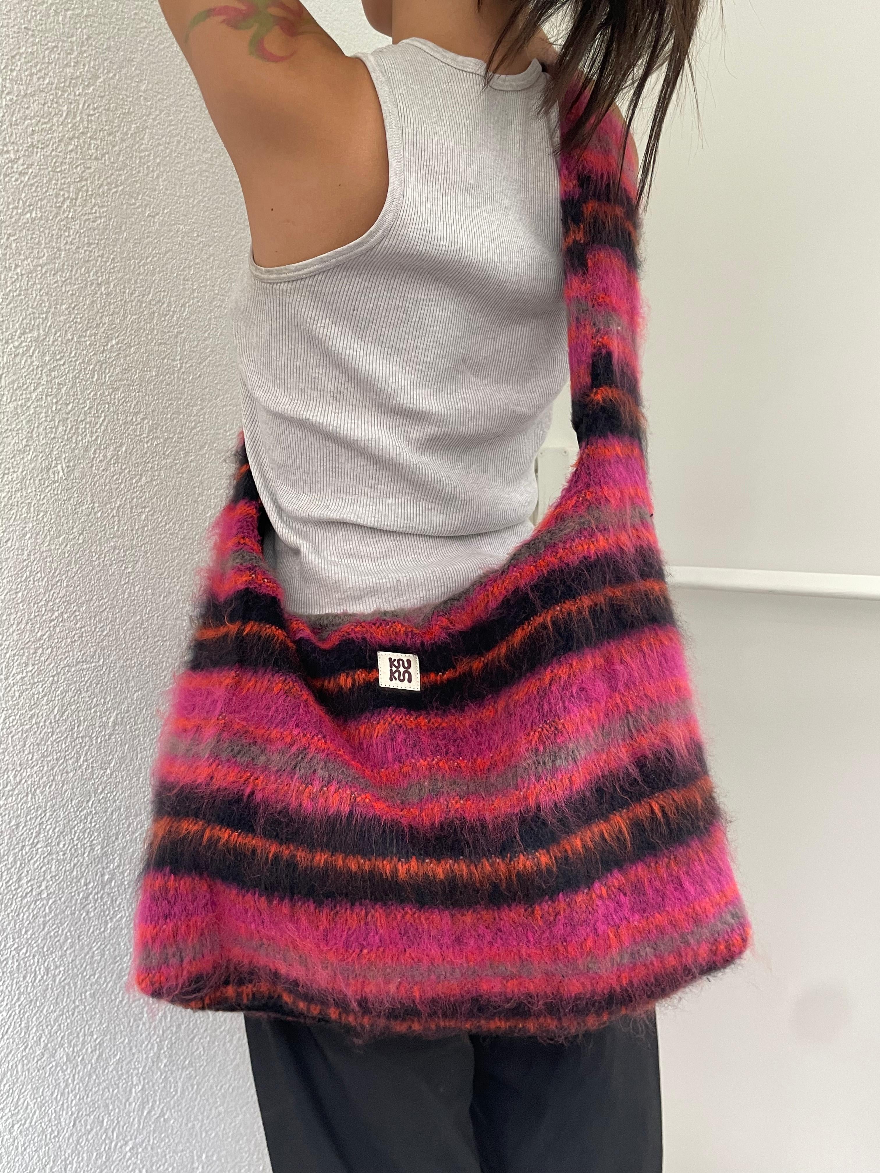 Large Faux Mohair Bag