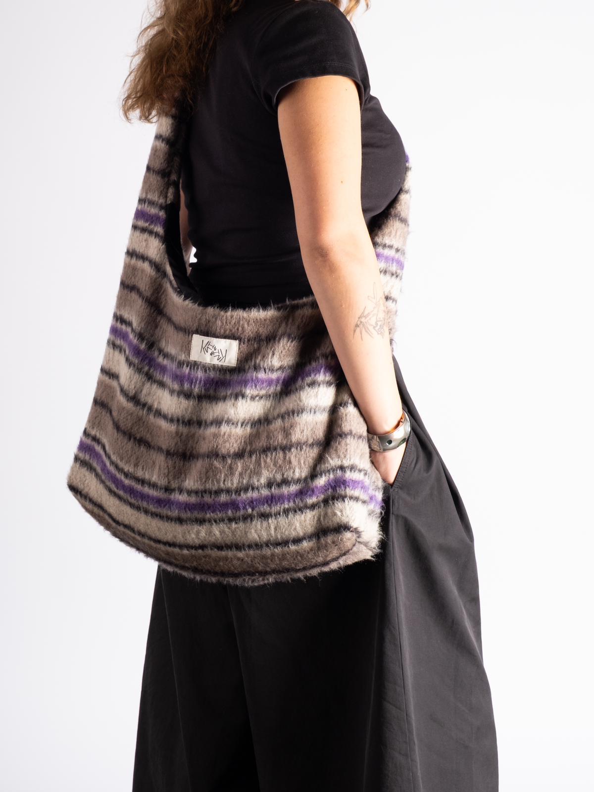 Large Faux Mohair Bag